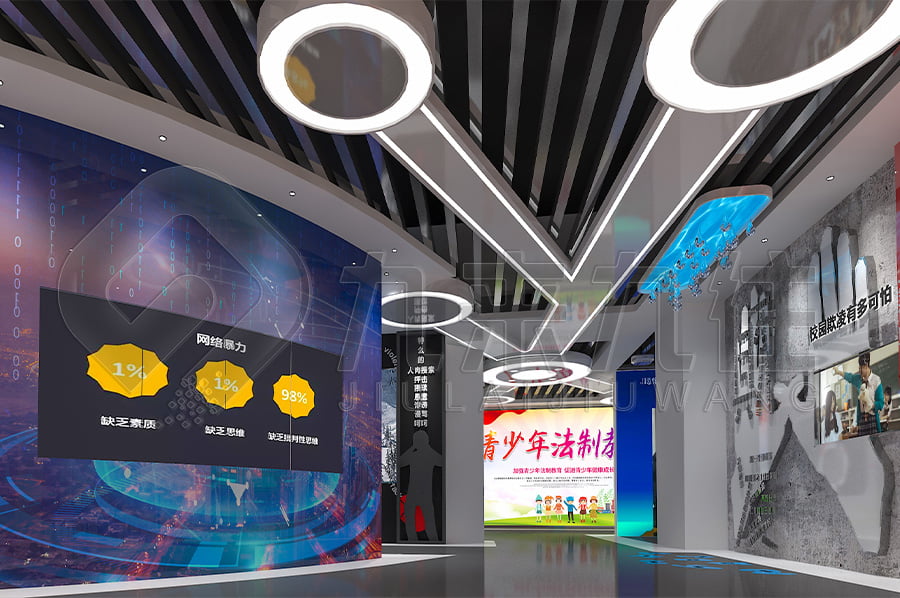 普法宣傳基地，普法示范平臺建設(shè)，公安局普法教育平臺設(shè)計圖片，展廳設(shè)計，多媒體設(shè)備，沉浸式體驗(yàn)