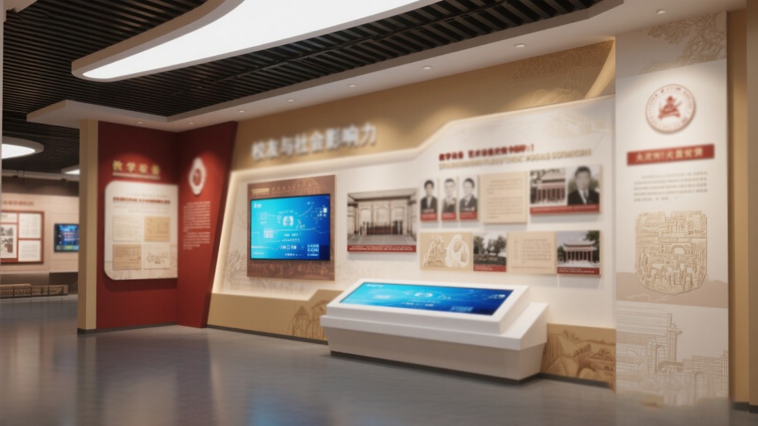 高科技校園文化長廊展示設計效果圖